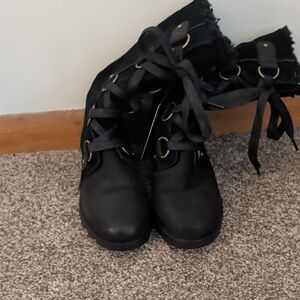 Sorel Black Lace-Up Women's Boots